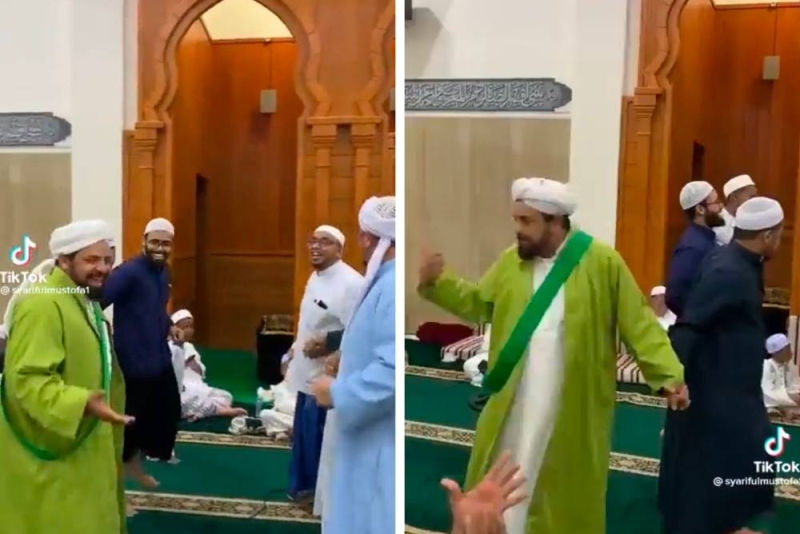 شاهد فيديو يثير جدلا واسعا لاشخاص يرقصون في احد المساجد !