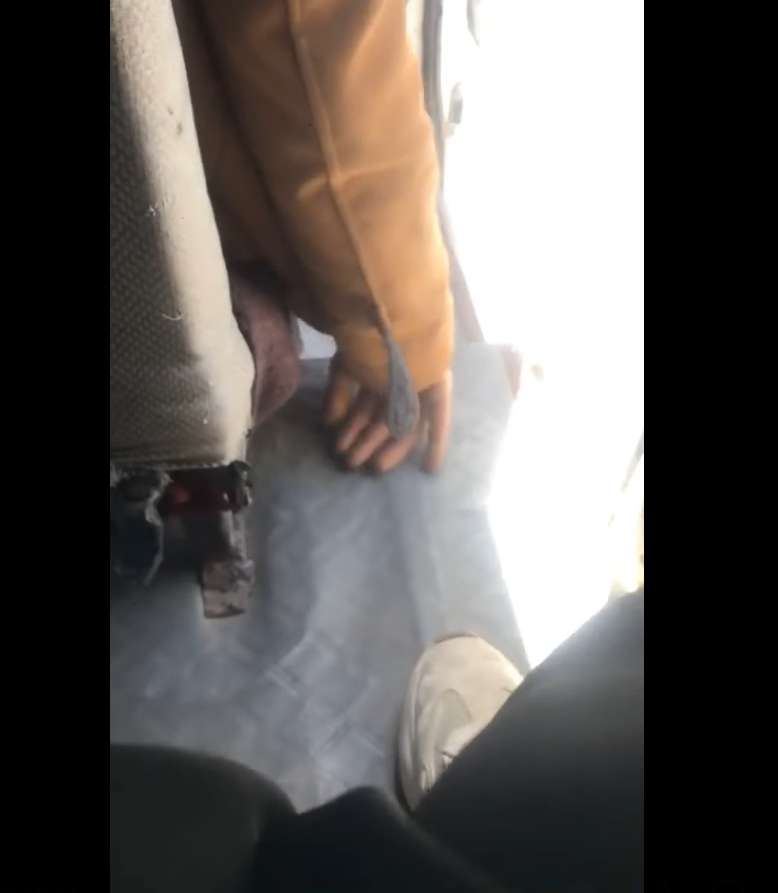 فتاة تدهس شاب تحرش بها فوق باص نقل أجرة في صنعاء 